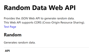 Random Data Web API